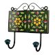 Forest Green Yellow Floral Tiles Hooks